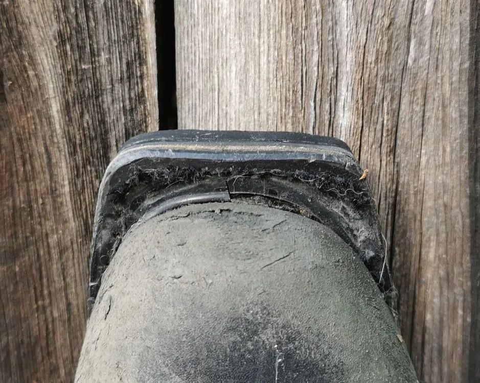75 mm skiskotupp med tre hull til bindingens pigger.