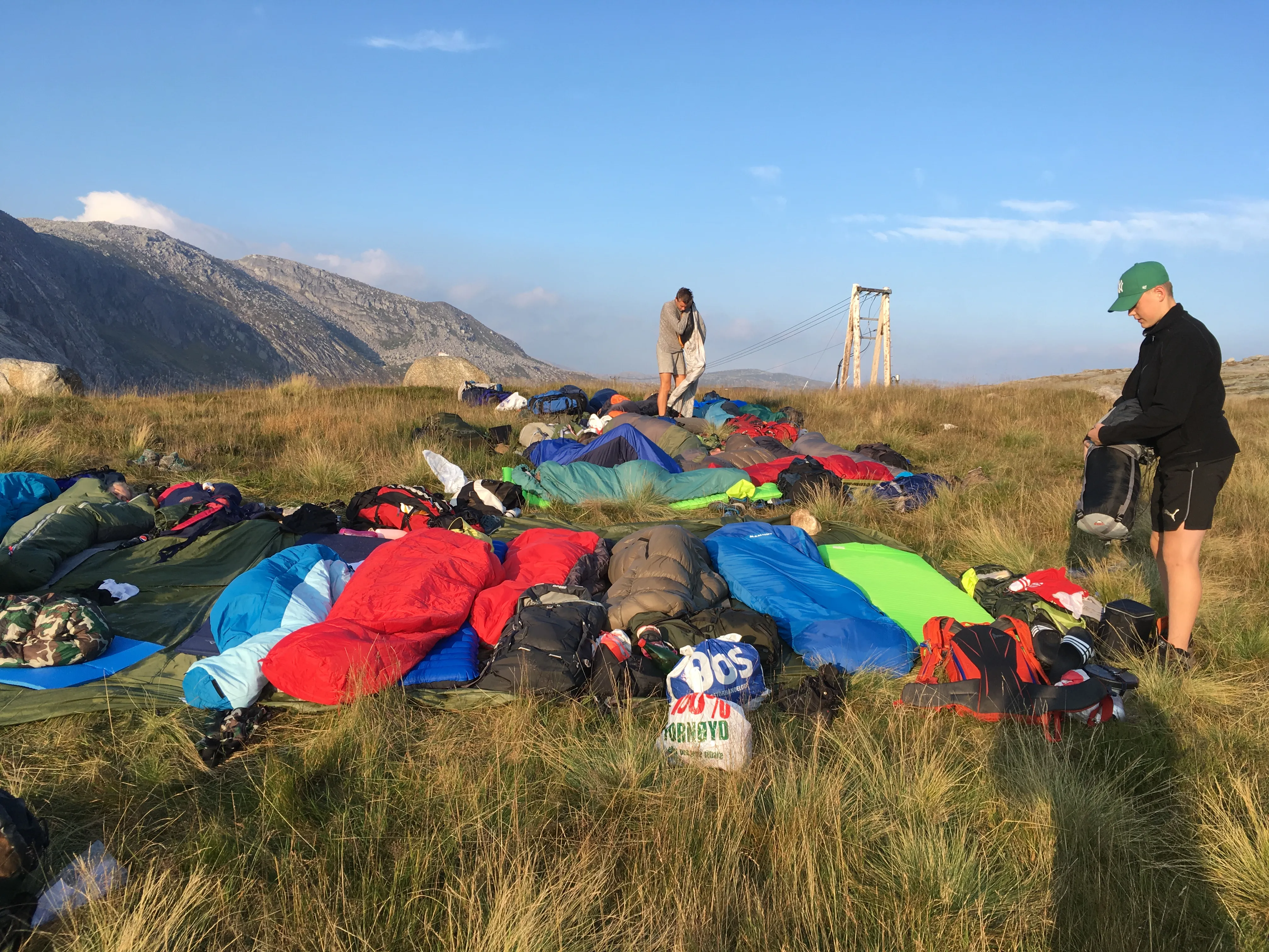 Sleeping under the open sky.