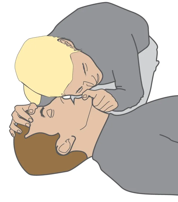 Put your ear close to the casualty's mouth and feel whether breath is coming out.