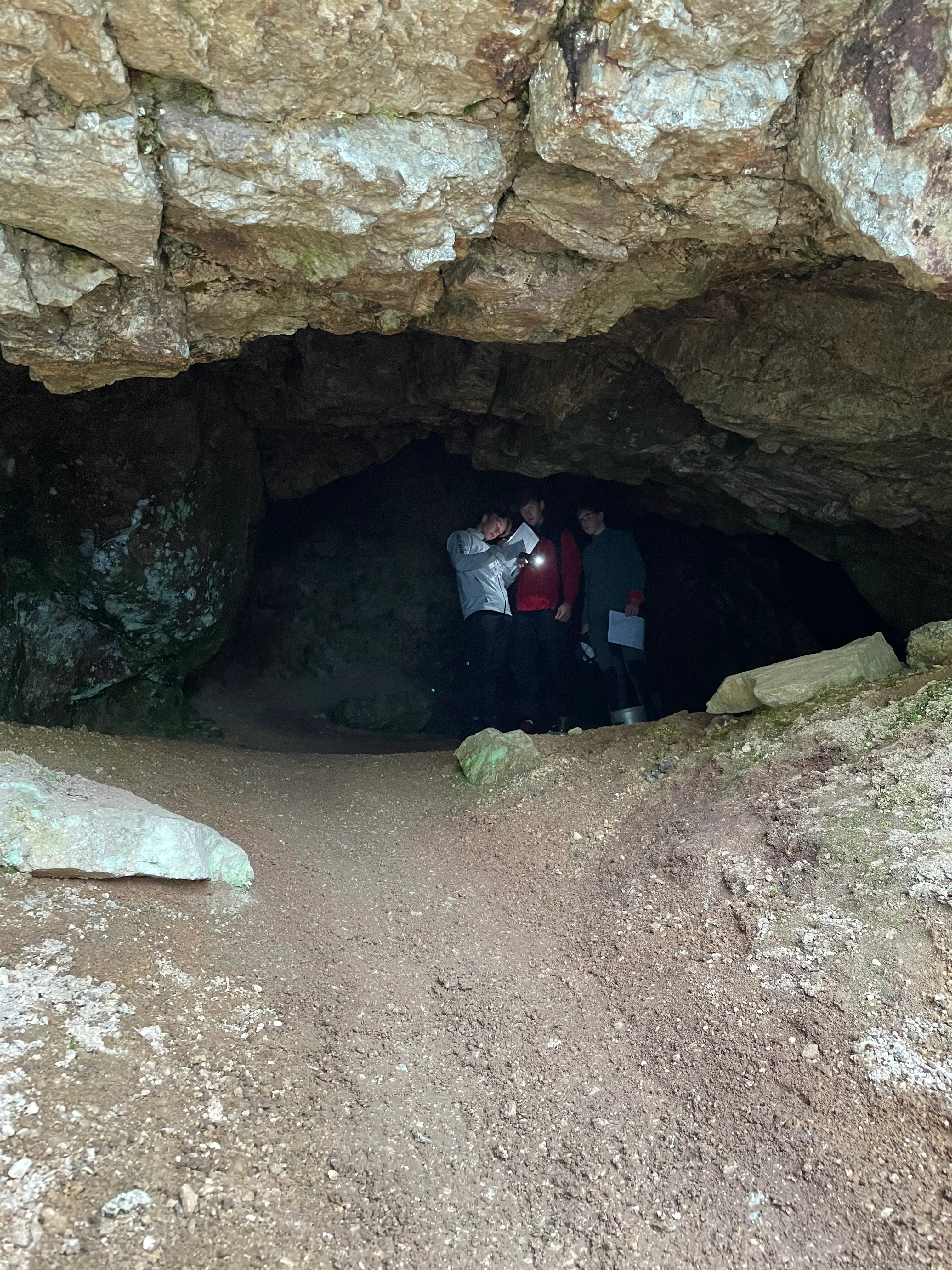 A rock shelter from the inside — there is often more room than it looks.