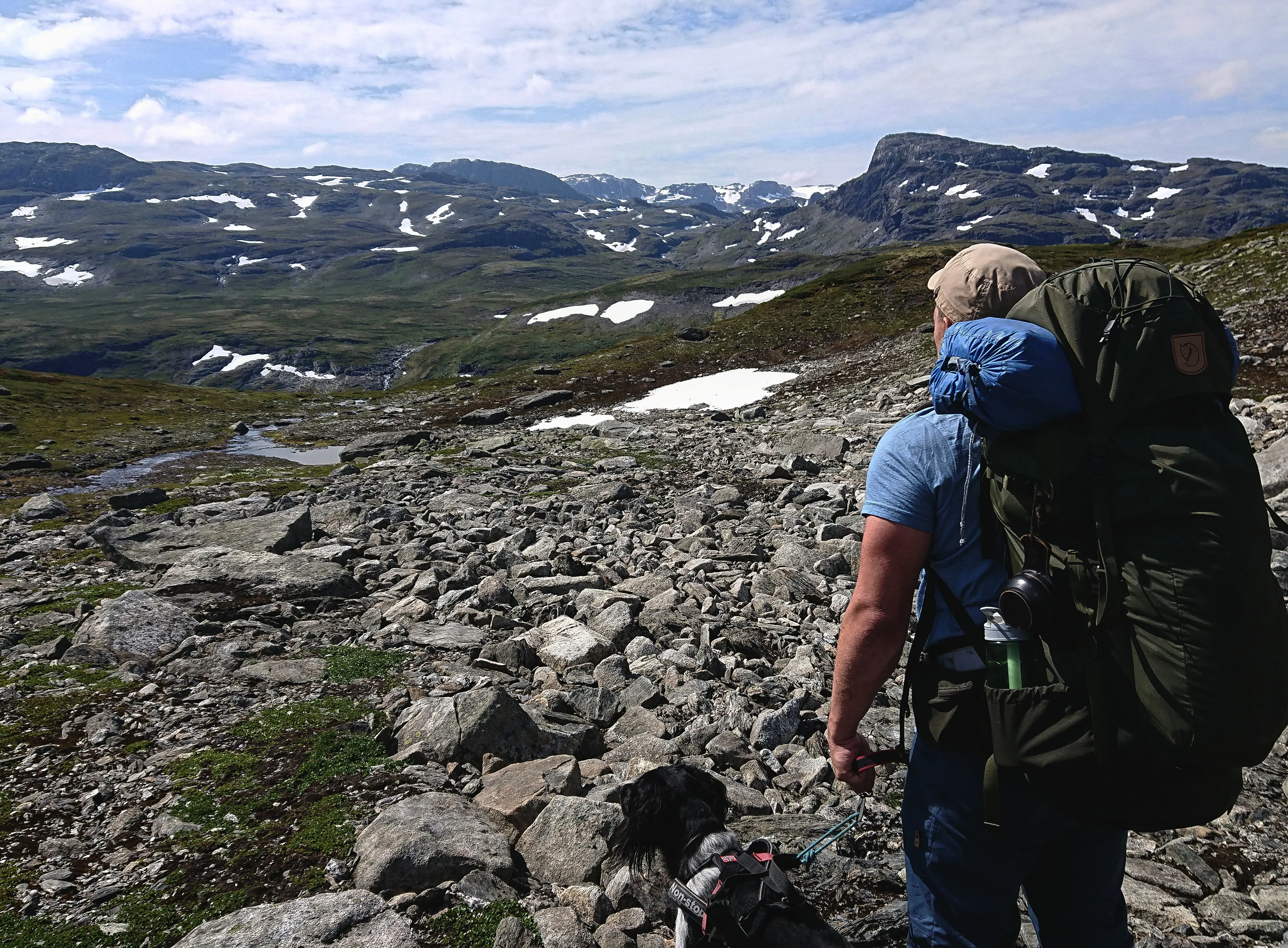Vandresekk på 75 liter pakket for en langhelg i høyfjellet.