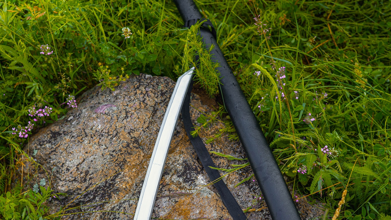 Tent pole during shock cord replacement.
