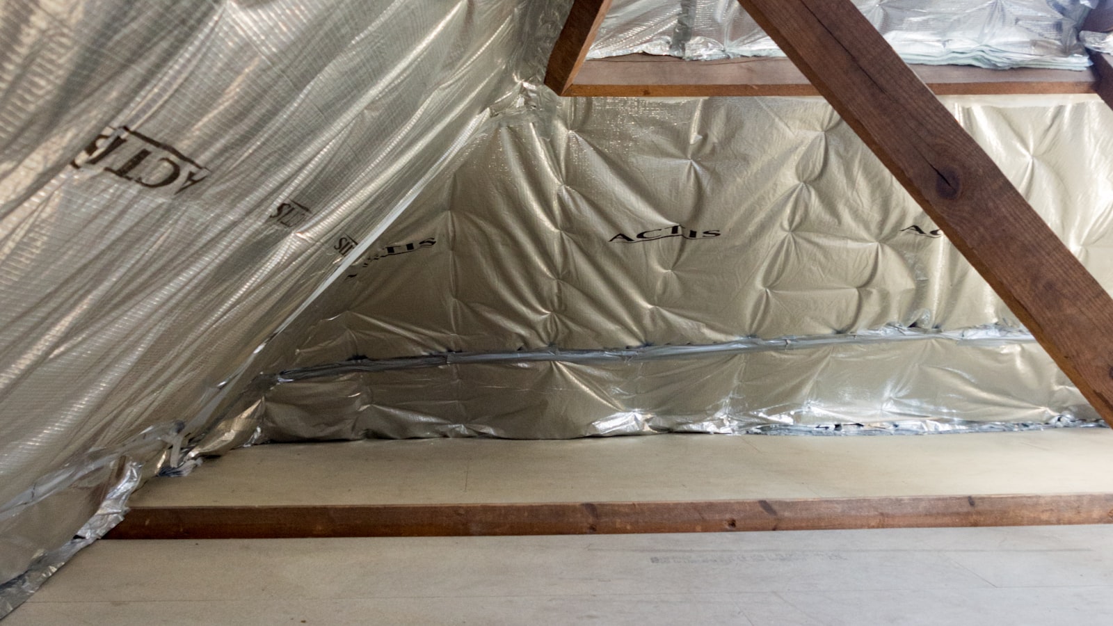 Tent floor during coating reproofing.